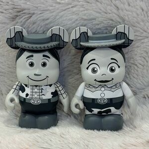 Disney Vinylmation Woody Jessie Black and White Toy Story Collectible Figures